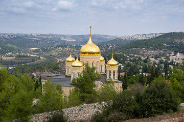 Fototapeta na wymiar Gorny Monastery - Russian Orthodox Church In Ein Karem. Jerusalem