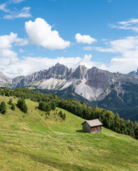 Landscape panorama of Seiser Alm in South Tyrol, Italy