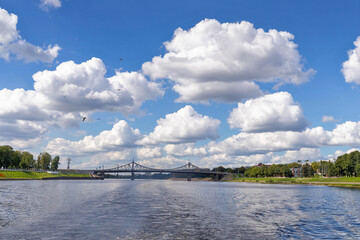 Tver. Tver region. Walk along the Volga. Views of the old Volga bridge