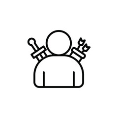 Swordsman user icon with arrows