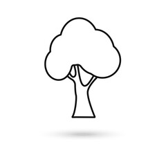 Tree icon. Forest symbol. Flat line web sign isolated on white background.