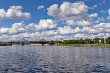 Obraz premium Tver. Tver region. Walk along the Volga. Views of the old Volga bridge