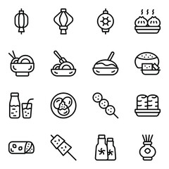 
Pack of Hong Kong Cuisines Solid Icons
