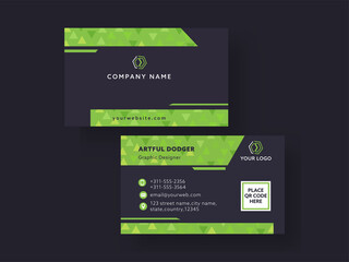 Graphic Designer Business Or Visiting Card In Front And Back Side.