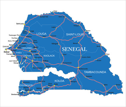 Senegal political map