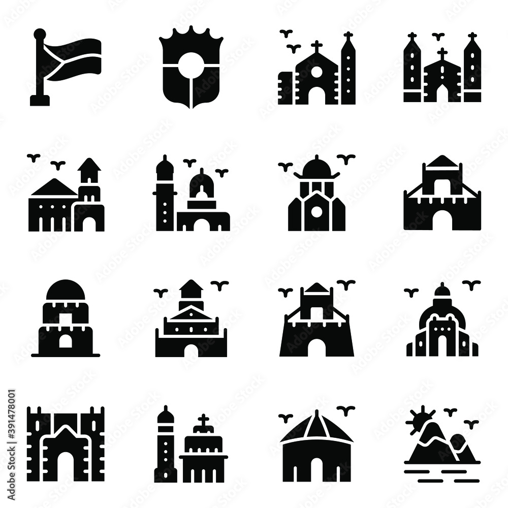 Poster 
Philippine Landmarks Solid Icons Pack 
