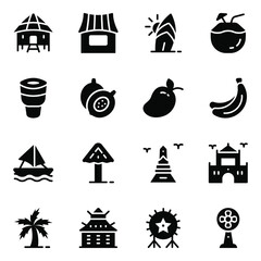 
Filipino Fruits and Accessories Solid Icons Pack 
