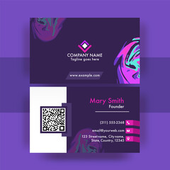 Visiting Or Business Card Template Layout In Front And Back View.