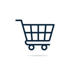 Shopping cart icon design isolated on white background. Vector illustration