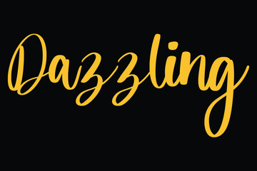 Dazzling Typography Yellow Color Text On Black Background