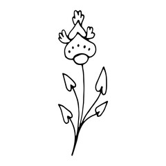 Flower line art logo element