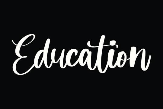 Education Typography White Color Text On Black Background