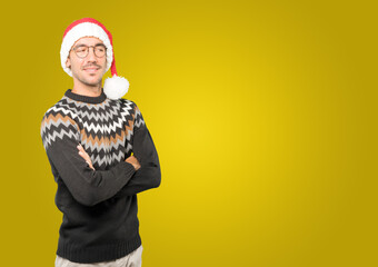 Fototapeta na wymiar Christmas - Young man gesturing