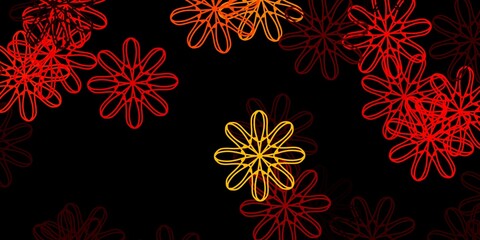 Dark Red vector texture with memphis shapes.