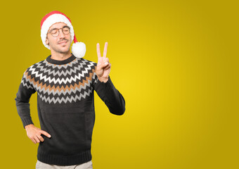 Naklejka premium Christmas - Young man gesturing