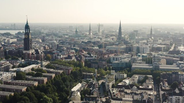 Aerial view of Hamburg. It is the second-largest city in Germany after Berlin
