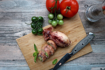 Calamari ripieni di cous cous e verdure
