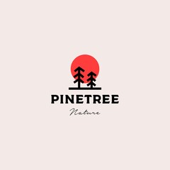 Pine tree logo design vector illustration