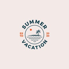 Summer vacation logo design vector illustration