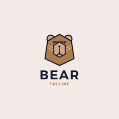 Bear head logo design vector illustration