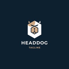 Head dog logo design vector illustration