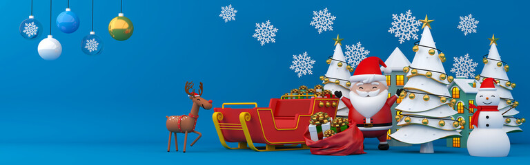 Merry Christmas and Happy new year 3d rendering.