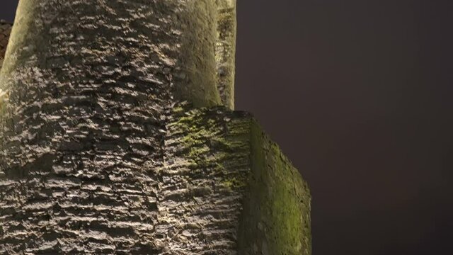 Closer Look Of The Brick Wall Of The Old Tallinn Building In Estonia At Night Time