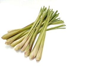 Lemongrass isolated on white, top view