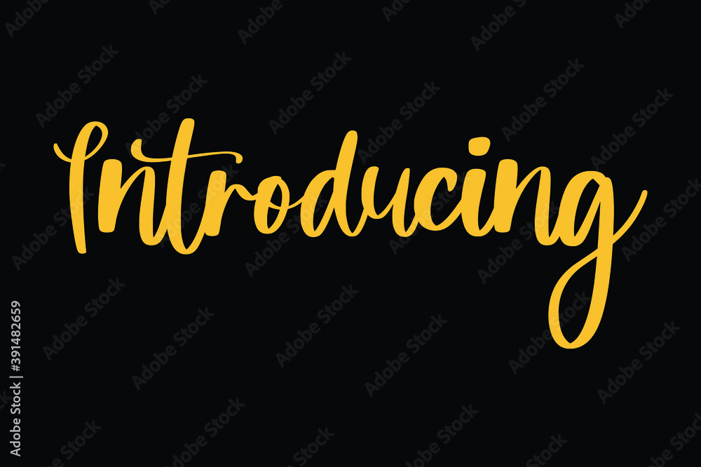 Poster introducing typography yellow color text on black background