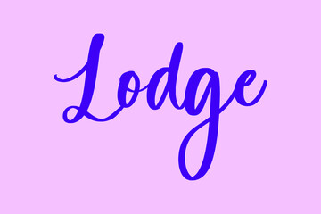 Lodge Typography Purple Color Text On Light Pink Background 