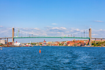 Inlet under a bridge to the city of Gothenburg in Sweden