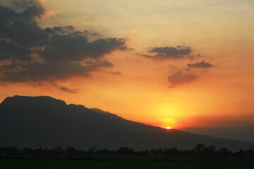 sunset in the mountains