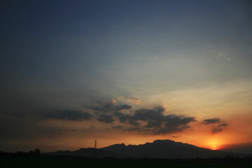 time clouds over sunset