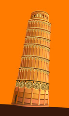 High quality, detailed most famous World landmark. Leaning Tower of Pisa, Italy, Europe. Travel vector