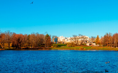 Cameron Gallery and park in Tsarskoe Selo, Russia. Summer residence of Russian Emperors.