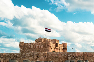 Qaitbay Citadel since 1477 photo taken during a stormy morning at Alexandria.