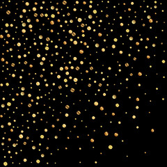 Fototapeta na wymiar Sparse gold confetti luxury sparkling confetti. Sc