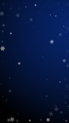 Sparse snowfall Christmas background. Subtle flyin