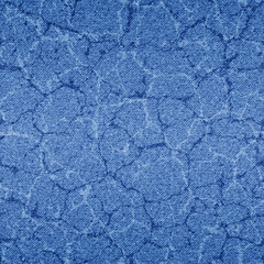 Indigo cracks seamless pattern. Blue abstract crack denim texture. Grunge urban effect. Cracked background. Design prints. Modern shibori fabric. Irregular crackle. Distressed cracking. Vector 