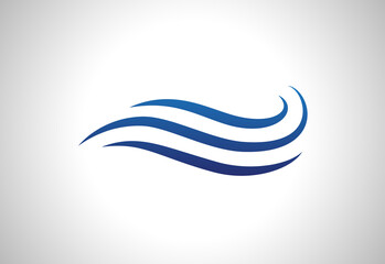 Water wave icon isolated on white background. Flat water wave icon for water logo design and icon template. Water wave vector	