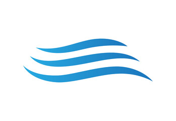 Water wave icon isolated on white background. Flat water wave icon for water logo design and icon template. Water wave vector	