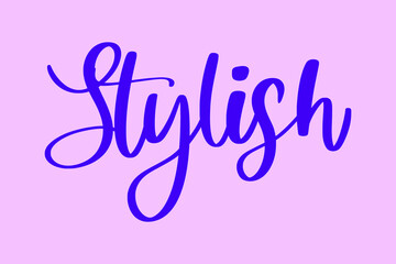 Stylish Typography Purple Color Text On  Light Pink Background 