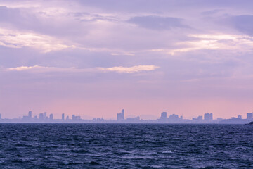Pattaya cityscape morning light.
