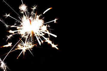 sparkler on black background