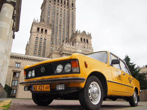 WARSAW, POLAND-JULY 25, 2017: Polski Fiat FSO 125p (Aka "Kredens" ("Cupboard"), "Kant" ("Edge"), "Bandyta"/"Bandzior" ("bandit"/"cut-throat") or "Duży Fiat" (the big Fiat)) 