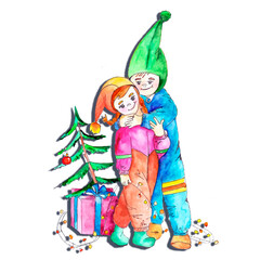 Friends. Meeting the new year..