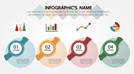 Four circular financial and business infographic presentation template