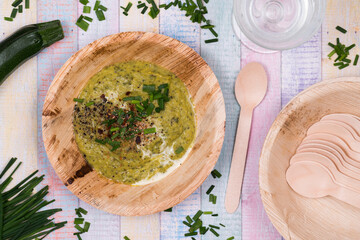 palm leaf zucchini soup dishes