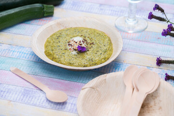 palm leaf zucchini soup dishes