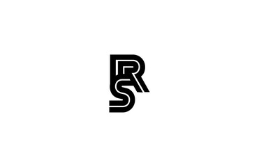 typography letter RS linked linear monogram design logo
